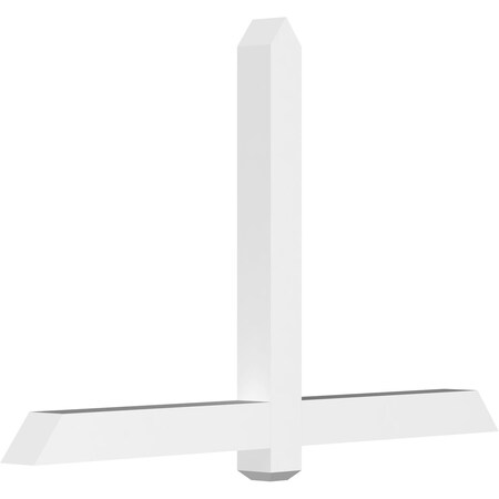 Ekena Millwork Eugene Architectural Grade PVC Gable Bracket, 60"W x 37 1/2"H x 4"D x 4"F, 15/12 Pitch GBP060X38X0404EUG00